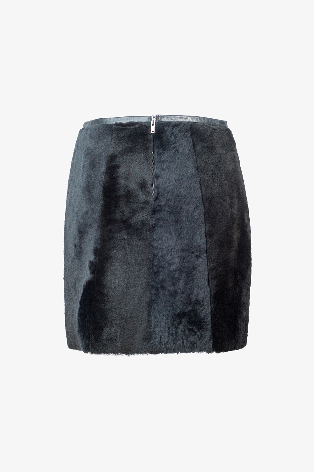 Fusta mini din blana de miel neagra - spate 663.jpg